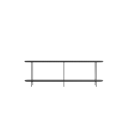 Manhattan Comfort Rectangle Celine Side Table Console in Black, 70.86 W, 13.97 L, 22.63 H, Steel / MDF, Black 255551